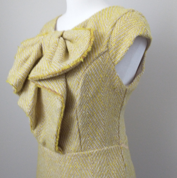Eva Franco Anthropologie Learning Curve yellow tweed dress 4 - Picture 4 of 9